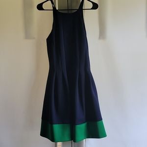 Navy and green dress